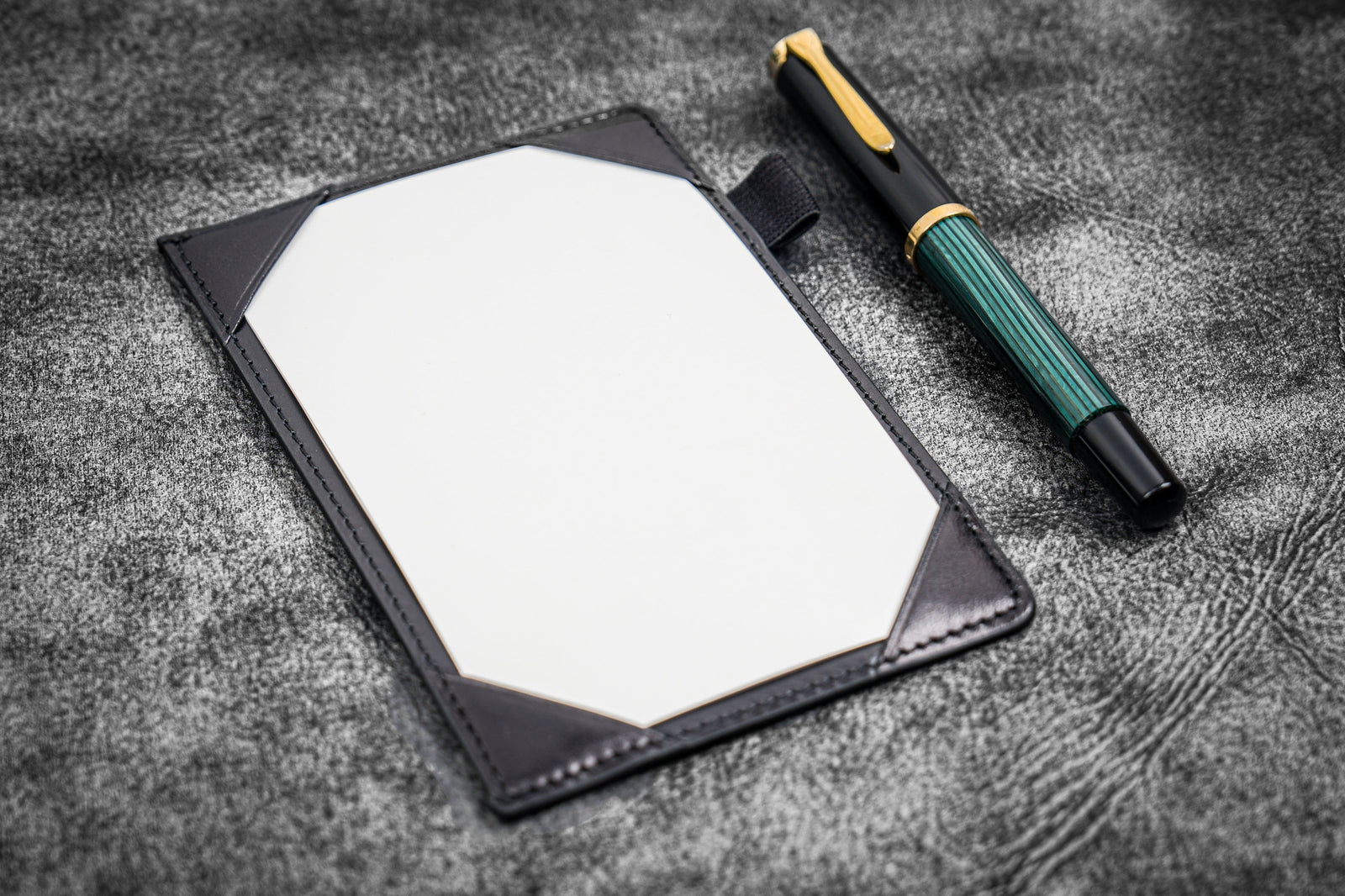 Deri Notluk Cep Boyu - Siyah