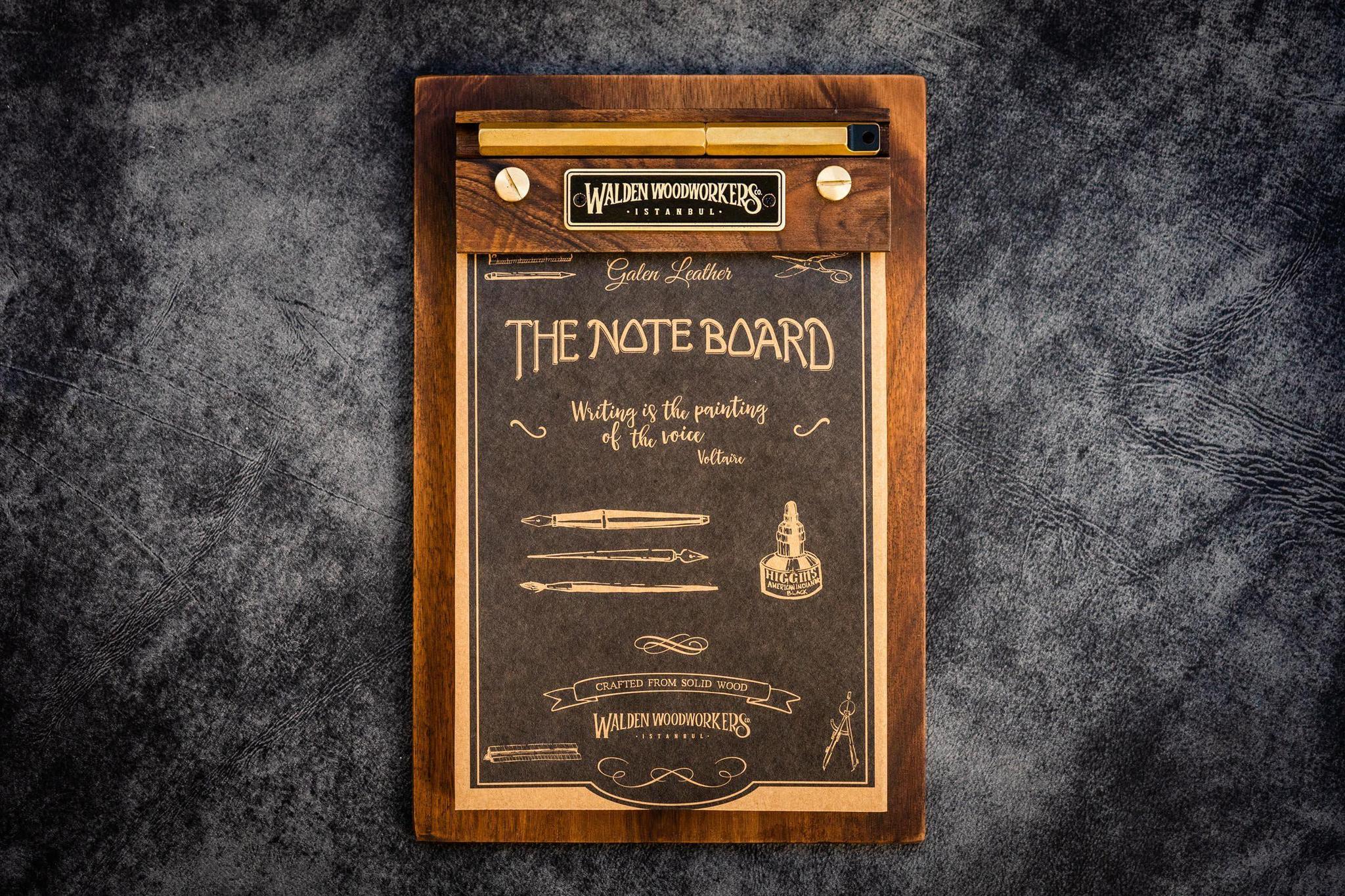 ファイル・バインダー・ケース Walden Woodworkers The Note Board Walnut The Note Board - Ahşap Bloknot - Ceviz | Galen TR